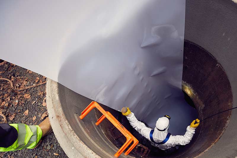 Glide foil for correctly and safe insering of IMPREG Liner for trenchless sewer rehabilitations with UV curing